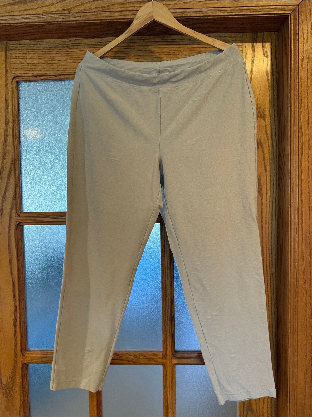 Eileen Fisher Soft Cream Pull-On Leggings
